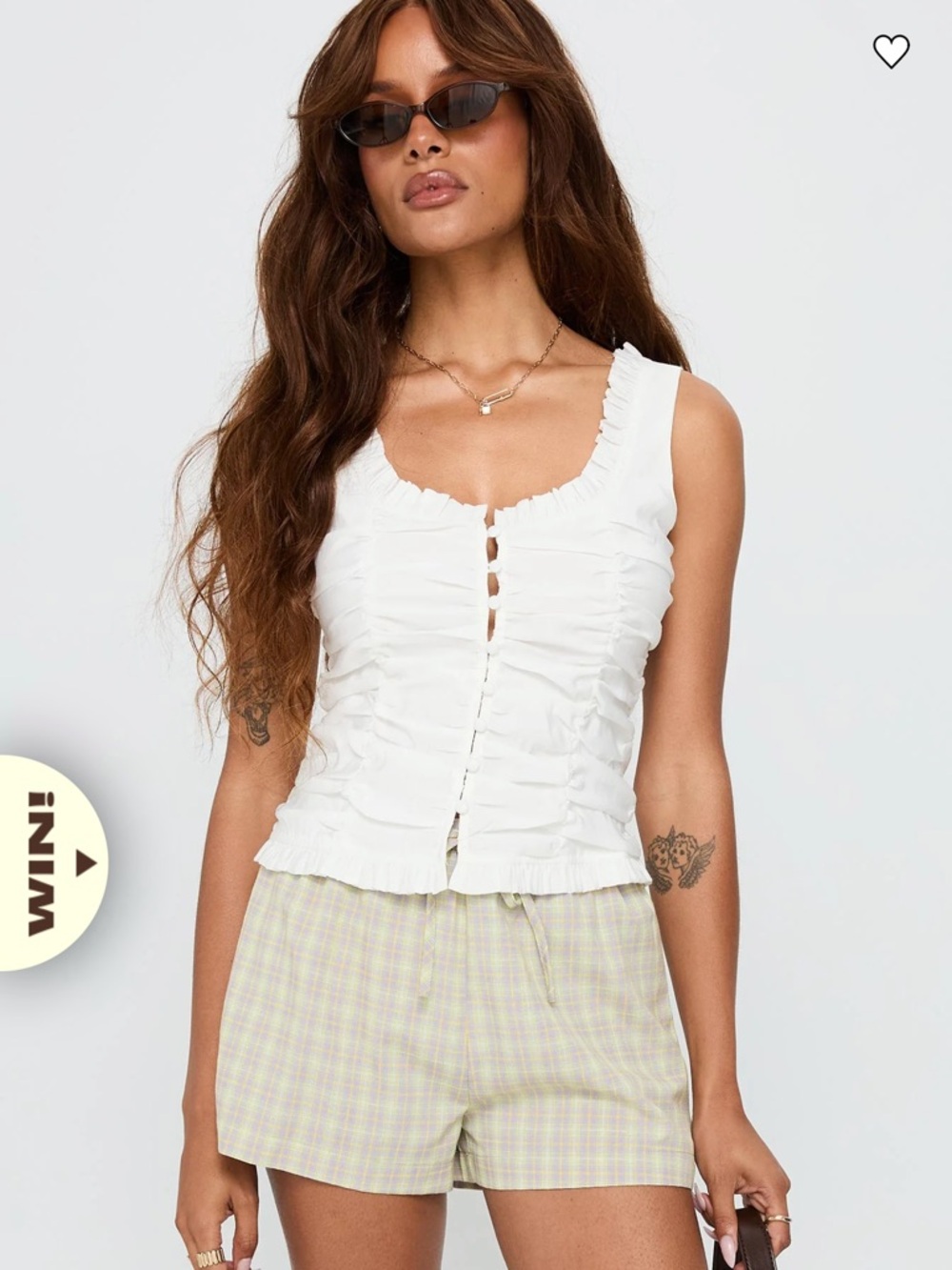 Princess Polly White Ruched Ruffle Tank Top - Picture 3 of 3